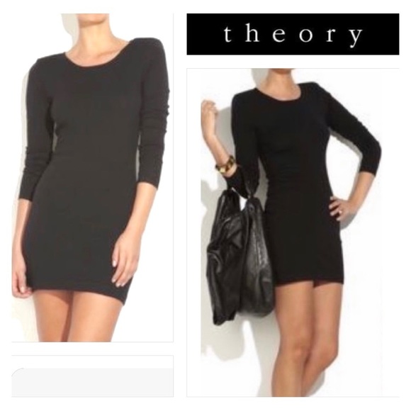 Theory Jiya B New Steady Wool Blend Sweater Dress In Charcoal Gray Size P/TP - 0 - Picture 2 of 11